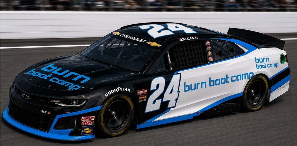 The #24 car in Burn Boot Camp livery
